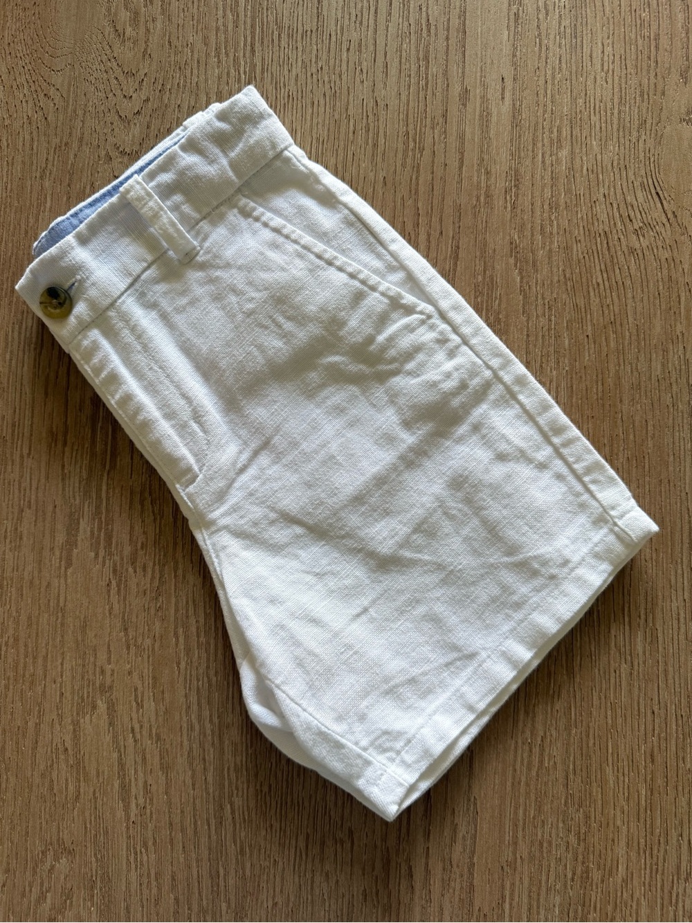 Janie and Jack Boys 5 White Linen Shorts Adjustable Waist
